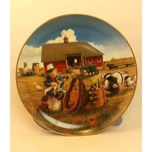 Little Farmhands Too Busy to Play Donald Zolan Danbury Mint Collectors Plate